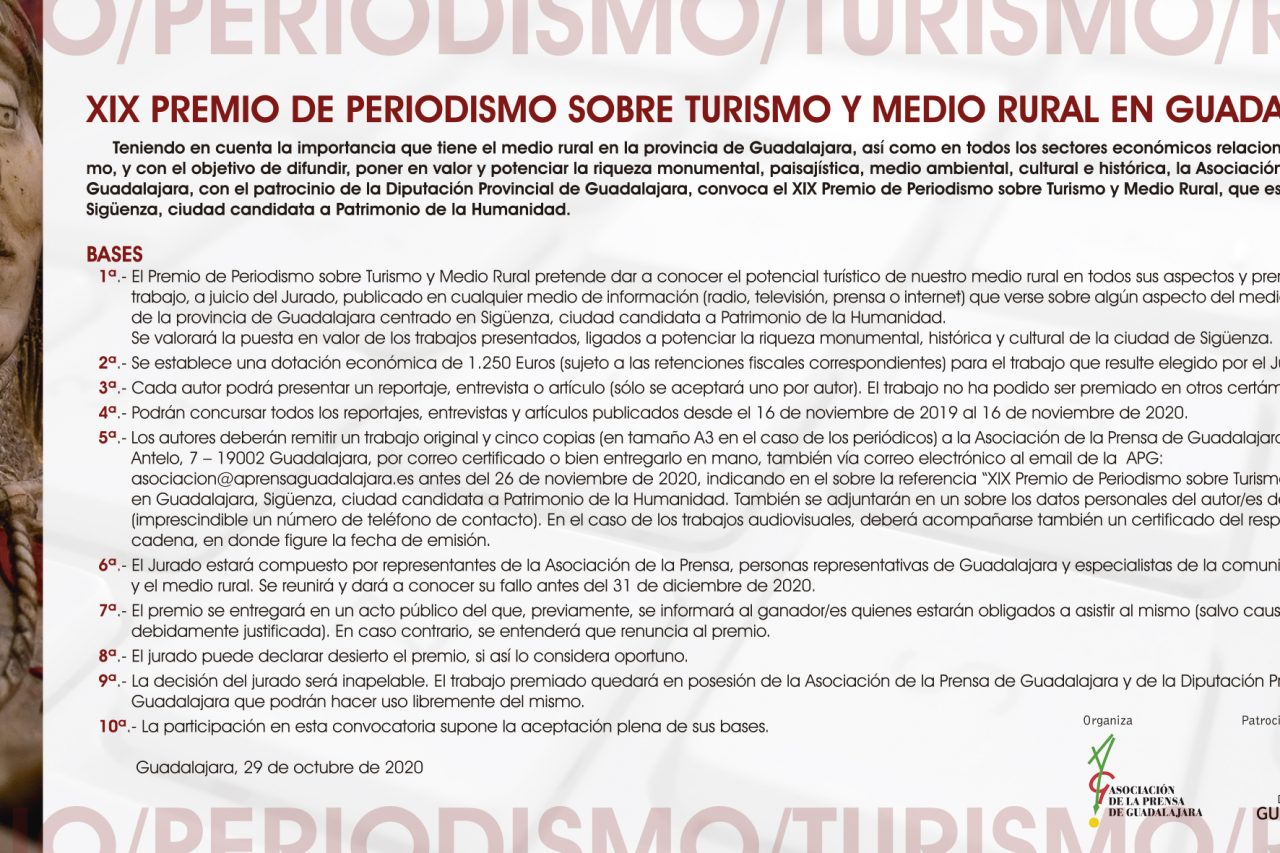 La Asociación de la Prensa convoca la decimonovena edición del Premio de Periodismo Sobre Medio Rural
